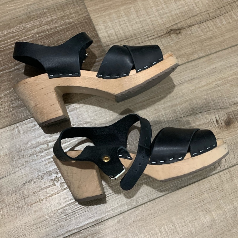 Lotta From Stockholm Black Leather Clogs